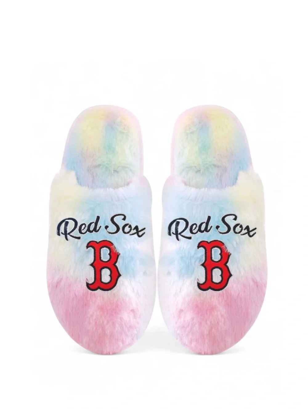 MLB Boston Red Sox Embroidered Rainbow Slippers Size Youth L (5-6) [NWT]